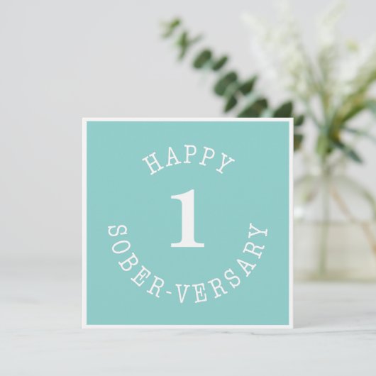 Happy Sober-herdenking Kaart (Staand voorkant)