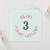 Happy Sober-herdenking Kaart (Voorkant / Achterkant in situ)