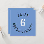 Happy Sober-herdenking Kaart (Voorkant / Achterkant in situ)