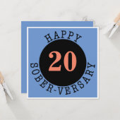 Happy Sober-herdenking Kaart (Voorkant / Achterkant in situ)