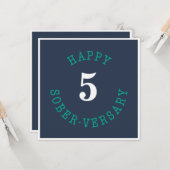 Happy Sober-herdenking Kaart (Voorkant / Achterkant in situ)