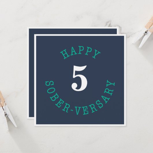 Happy Sober-herdenking Kaart (Voorkant / Achterkant in situ)