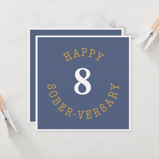Happy Sober-herdenking Kaart (Voorkant / Achterkant in situ)