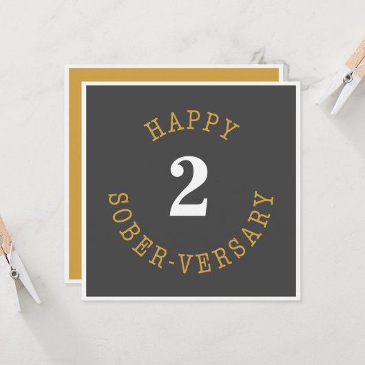 Happy Sober-herdenking Kaart (Voorkant / Achterkant in situ)