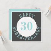 Happy Sober-herdenkingskaart Kaart (Voorkant / Achterkant in situ)