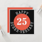 Happy Sober-herdenkingskaart Kaart (Voorkant / Achterkant in situ)