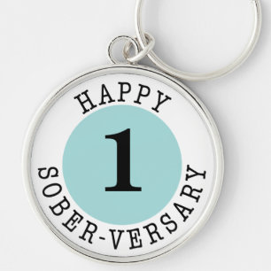 Happy Sober-herdenkingskaart Sleutelhanger