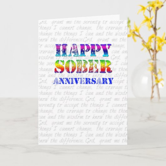 Happy Sober Jubileum Kaart (Gele Bloem)