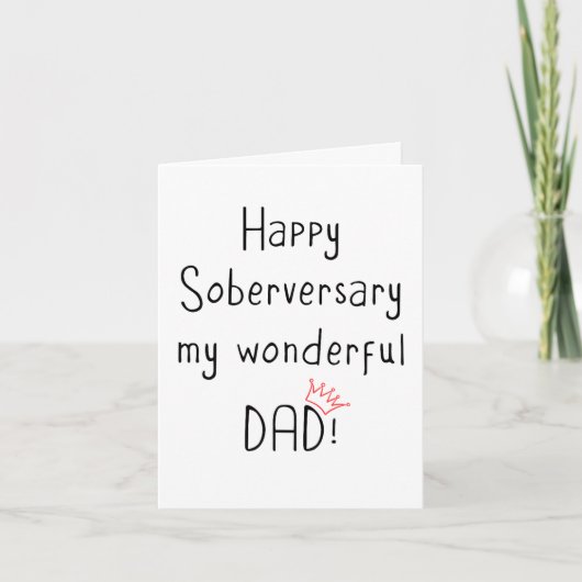 Happy Soberversary Dad, Minimal Sober Jubileum Kaart (Voorkant)