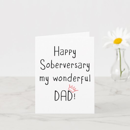 Happy Soberversary Dad, Minimal Sober Jubileum Kaart (Kleine Plant)