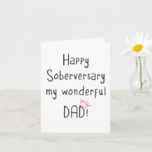 Happy Soberversary Dad, Minimal Sober Jubileum