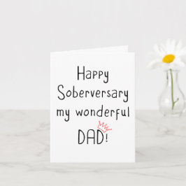 Happy Soberversary Dad, Minimal Sober Jubileum Kaart