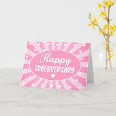 Happy Soberversary, Pink Hear Sobriety Jubileum Kaart (Gele Bloem)