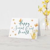 Happy Social Work-maand Kaart (Gele Bloem)