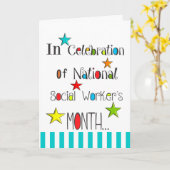 Happy Social Worker's Maand Waardering Kaart (Gele Bloem)