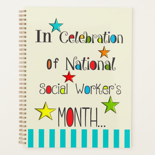 Happy Social Worker's Maand Waardering Planner (Voorkant)