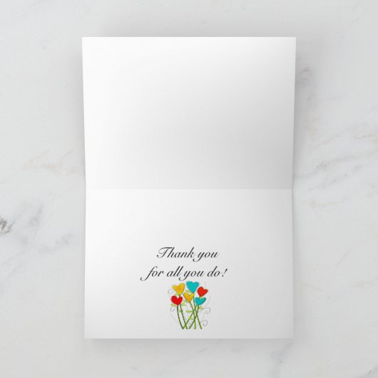 Happy Social Worker's Maand Whimsical Flowers Kaart (Binnen)