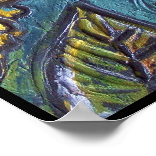 HAPPY Sock Monkey en Sunflower Poster (Hoek)