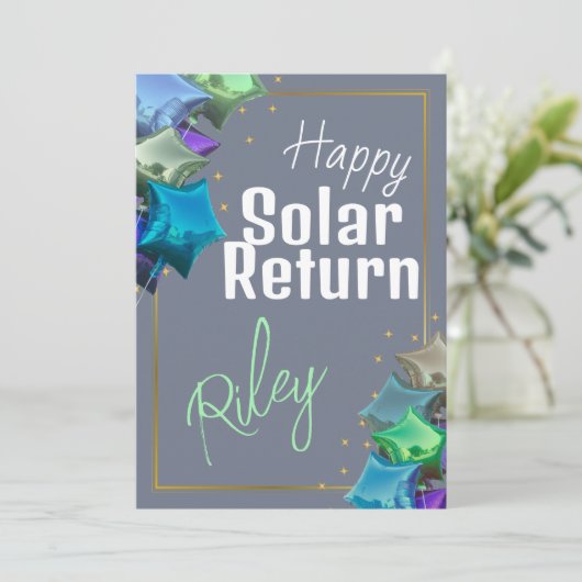 Happy Solar Return Astrology Custom Birthday Kaart (Staand voorkant)