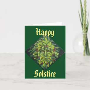 Happy Solstice Green Man Card Feestdagen Kaart