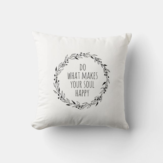 Happy Soul Pillow, Mood Pillow, Quote Pillow Kussen (Voorkant)