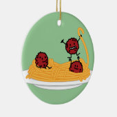 Happy Spaghetti en Meatballen Keramisch Ornament (Rechts)