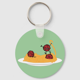 Happy Spaghetti en Meatballen Sleutelhanger