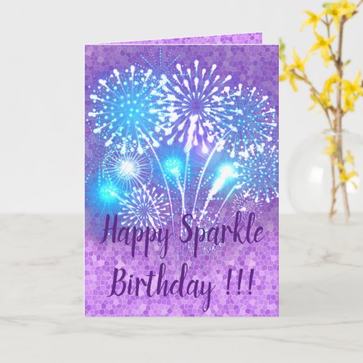 Happy Sparkle Birthday Kaart (Gele Bloem)