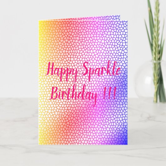 Happy Sparkle Birthday Kaart (Voorkant)