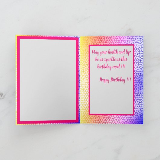 Happy Sparkle Birthday Kaart (Binnen)