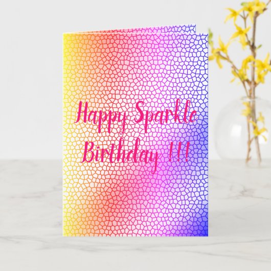 Happy Sparkle Birthday Kaart (Gele Bloem)