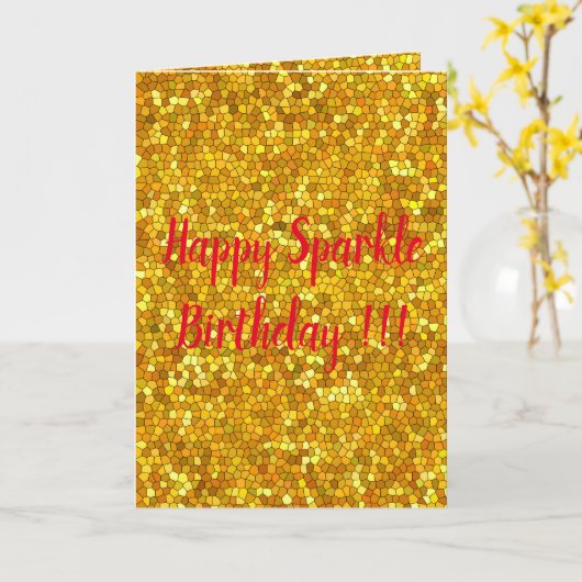 Happy Sparkle Birthday Kaart (Gele Bloem)