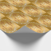 Happy Sparkly Customize Gold 50th Anniversary Cadeaupapier (Hoek)