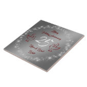 Happy Sparkly Customize Silver 25th Anniversary Tegeltje (Zijkant)