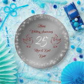 Happy Sparkly past Silver 25th Jubileum aan Papieren Bordje (Feest)