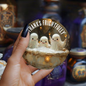 Happy Speelse Ghost Jacuzzi Champagne Halloween Ronde Sticker