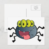 Happy Spider Cartoon Character Briefkaart (Voorkant / Achterkant)