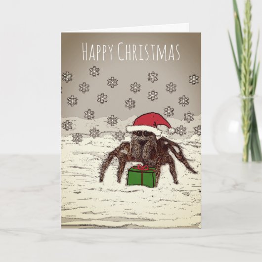Happy Spider Christmas Kaart met gepersonaliseerde (Voorkant)