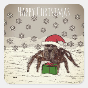 Happy Spider Christmas Vierkante Sticker