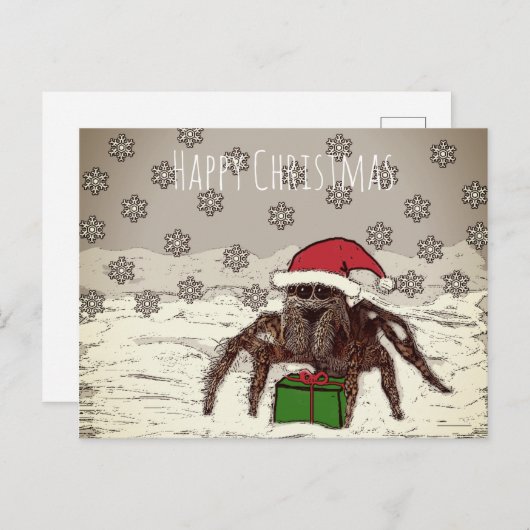 Happy Spider-kerstBriefkaart Briefkaart (Voorkant / Achterkant)