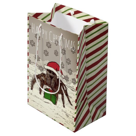 Happy Spider-kerstmis - Aangepaste naam cadeautas (Voorkant Gekanteld)