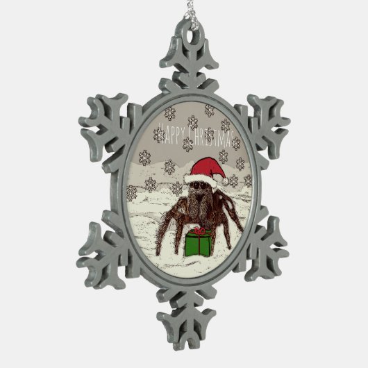 Happy Spider Tin Sneeuwvlok Ornament (Links)