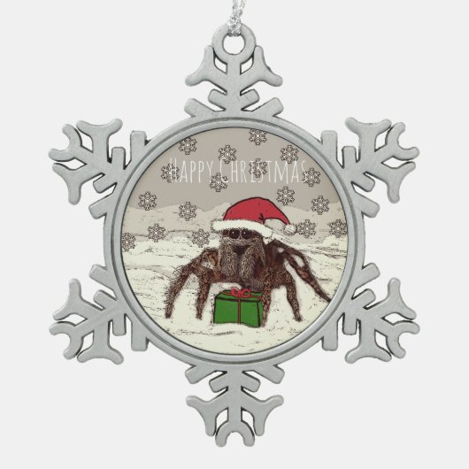Happy Spider Tin Sneeuwvlok Ornament (Voorkant)