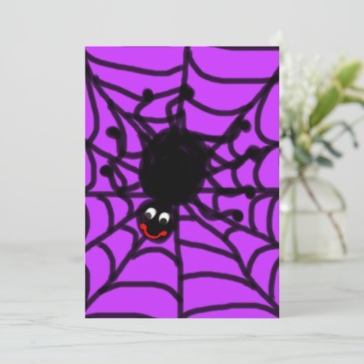 Happy Spider-uitnodiging Kaart (Staand voorkant)