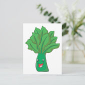 Happy Spinach Vegetable Cartoon Briefkaart (Staand voorkant)