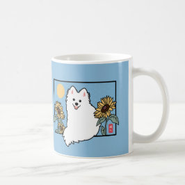 Happy Spitz Hond met Zomer Zonnebloemen Koffiemok