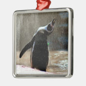 Happy Splashing Penguin Framed Metal Kerstmis Metalen Ornament (Links)