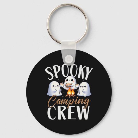 Happy Spooky Camping Crew Halloween Campfire 2024 Sleutelhanger (Voorkant)