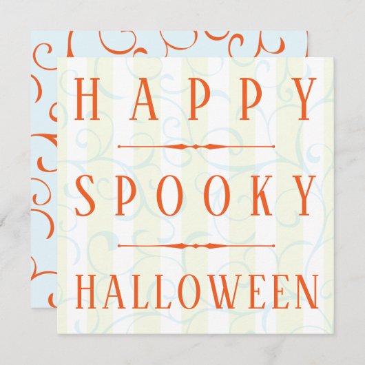 Happy Spooky Halloween Kaart Sjabloon (Voorkant / Achterkant)