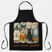 Happy "Spooky" Halloween Pumpkin Ghost Black Cat Schort (Voorkant)